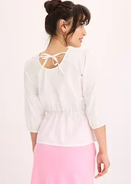Blouse met pofmouwen en diep uitgesneden achterkant, bonprix
