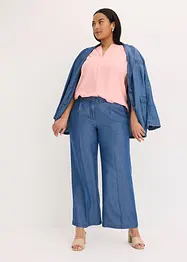 Blouse met korte mouwen en blinde knoopsluiting, bonprix