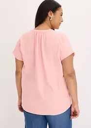 Blouse met korte mouwen en blinde knoopsluiting, bonprix