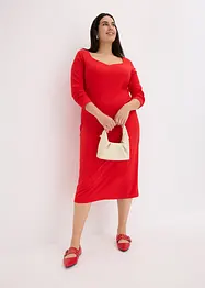 Geribde midi jurk, bonprix