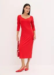Geribde midi jurk, bonprix