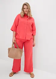 Overhemdblouse in een koele linnenmix, bonprix