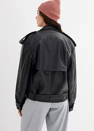 Cropped trenchcoat van imitatieleer, bonprix