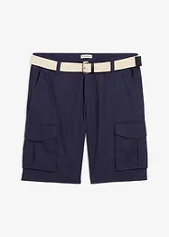 Cargo bermuda met linnen en riem, regular fit, bonprix