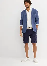Cargo bermuda met linnen en riem, regular fit, bonprix