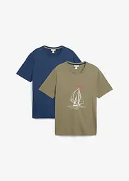 T-shirt (set van 2) van puur biologisch katoen, bonprix