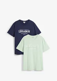 T-shirt ( set van 2) van puur biologisch katoen, bonprix