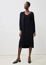 Lang gebreid vest met zijde, bonprix