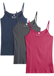 Spaghetti top van katoen (set van 3), bonprix