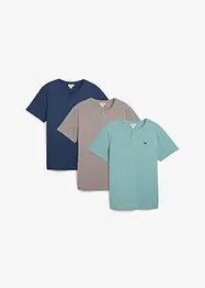 Henley shirt van biologisch katoen (set van 3), bonprix