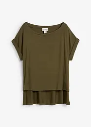 Oversized shirt van vloeiende viscose, bonprix