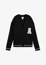 Oversized gebreid vest met borduursel, bonprix