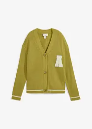 Oversized gebreid vest met borduursel, bonprix