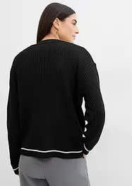 Oversized gebreid vest met borduursel, bonprix