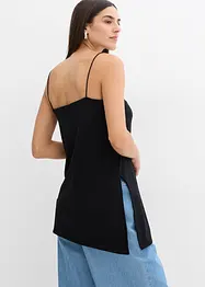 Asymmetrische top met spaghettibandjes van viscosemix, bonprix