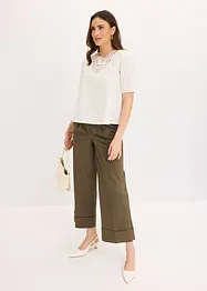 Blouse met korte mouwen en kant, bonprix