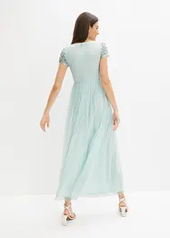 Maxi jurk met pailletten borduursel, bonprix