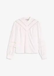 Blouse met linnen en gehaakte inzetstukken, bonprix