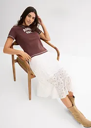 Midi rok met kant, bonprix