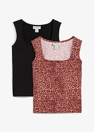 Top in een katoenmix (set van 2), bonprix