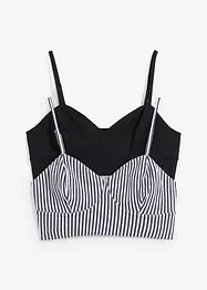 Cropped top van puur biologisch katoen ( 2-dlg. dubbelpak set), bonprix