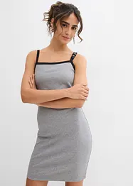 Jurk met bandjes en contrasterende zoom, bonprix