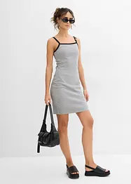 Jurk met bandjes en contrasterende zoom, bonprix