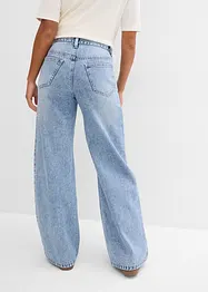 Wide leg jeans, mid waist, low stretch, bonprix