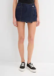 Spijker broekrok in wikkellook, mid waist, bonprix