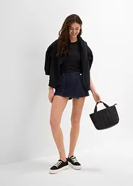 Spijker broekrok in wikkellook, mid waist, bonprix