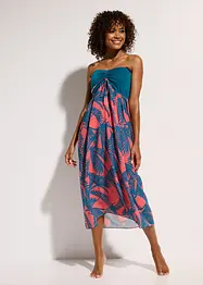 Strapless strandjurk van chiffon, bonprix