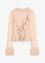 Fijn gebreid vest met ruches, bonprix