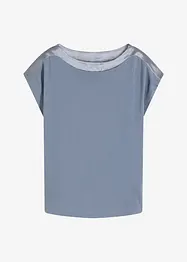 Shirt met passen van satijn, bonprix