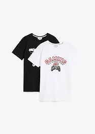T-shirt (set van 2) met biologisch katoen, bonprix