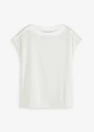 Shirt met passen van satijn, bonprix