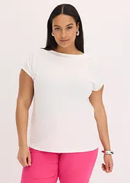 Shirt met passen van satijn, bonprix