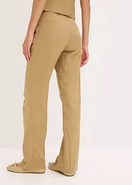 High waist bandplooibroek met linnen, bonprix