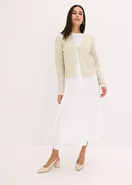 Kort gebreid vest met pailletten, bonprix