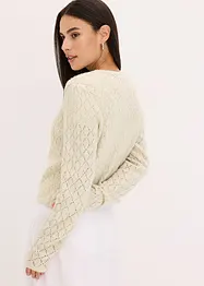 Kort gebreid vest met pailletten, bonprix