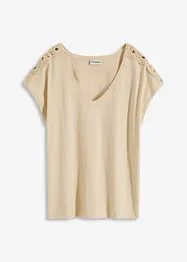 Shirt met gehaakte inzetstukken, bonprix