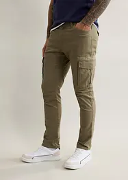 Slim fit stretch cargo broek, straight, bonprix