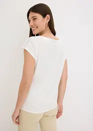 Shirt met passen van satijn, bonprix