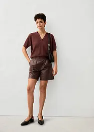 Ajour poloshirt met linnen, bonprix