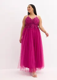 Maxi jurk van zachte tule en kant, bonprix