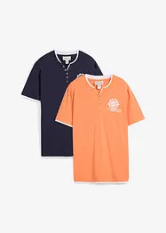 Henley shirt (set van 2), korte mouw, bonprix
