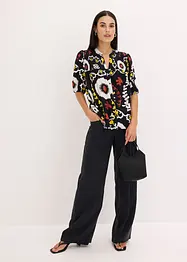 Crinkle blouse met smokwerk van soepele viscose, bonprix