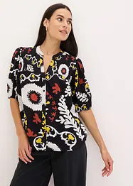 Crinkle blouse met smokwerk van soepele viscose, bonprix