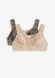 Bh zonder beugels met voorsluiting (set van 2), bonprix