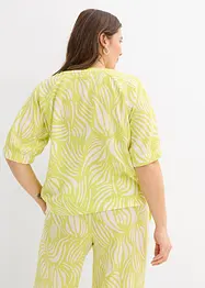 Blouse met korte mouwen in linnenlook, bonprix