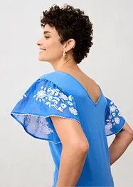 Gebreide top met zijde en mouwen van chiffon, bonprix